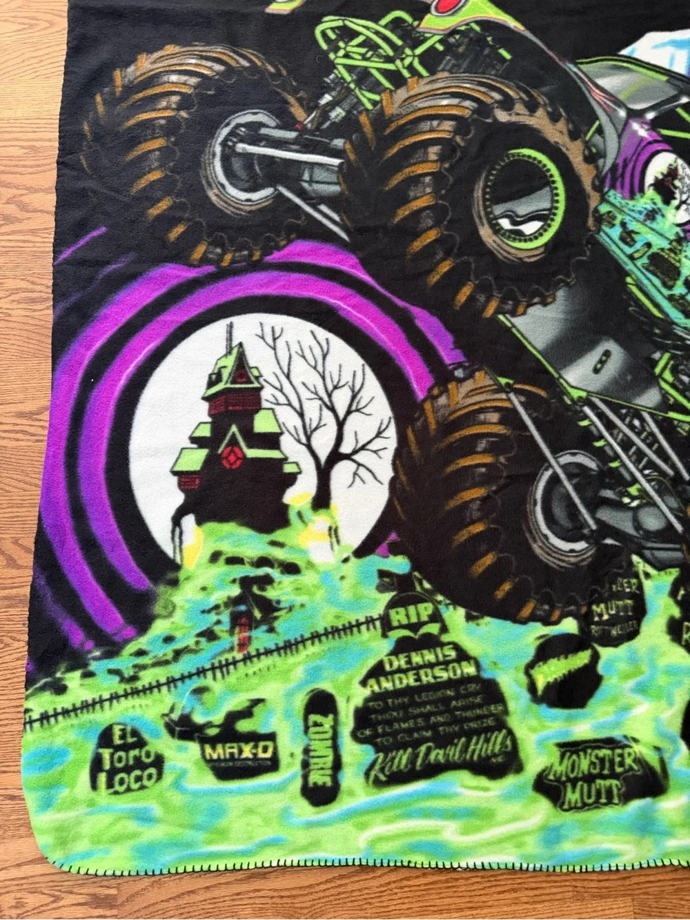 2006 Monster  Jam Grave Digger  Multicolor Monster Truck  Fleece Blanket